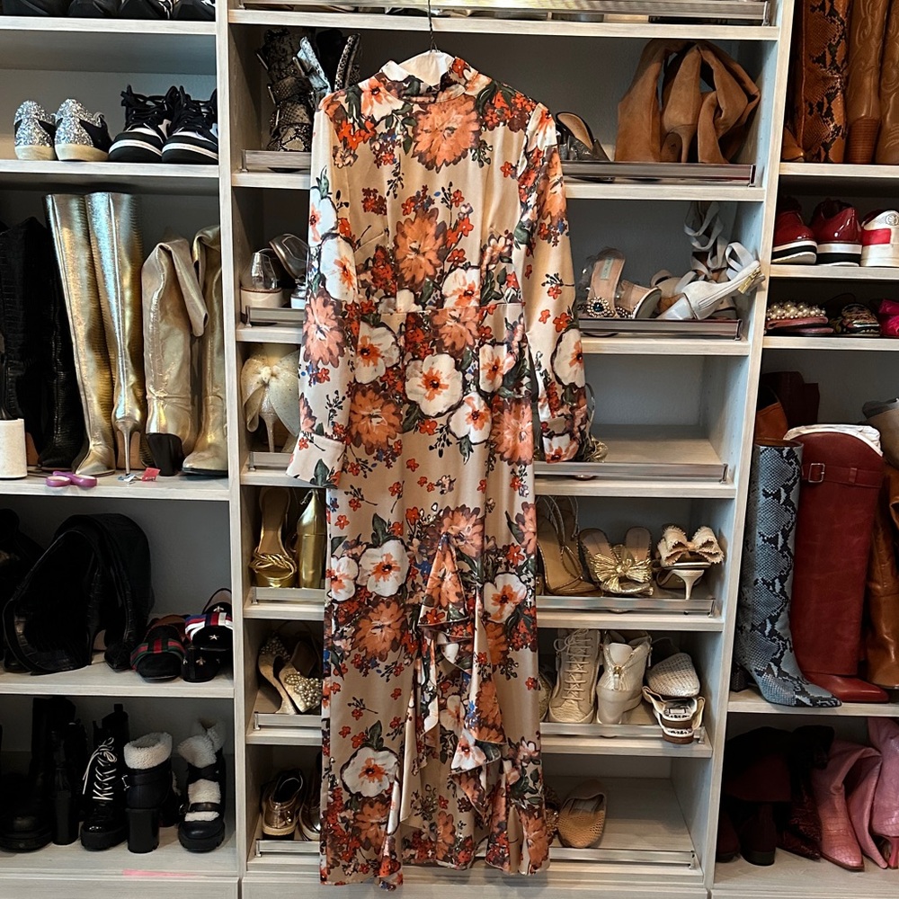 Nasty Gal Floral Long Sleeve Dress - Multicolor